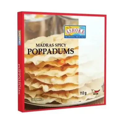 Ashoka Madras Spicy Poppadums 112g