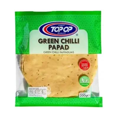 Top op Green Chilli Papad 200g